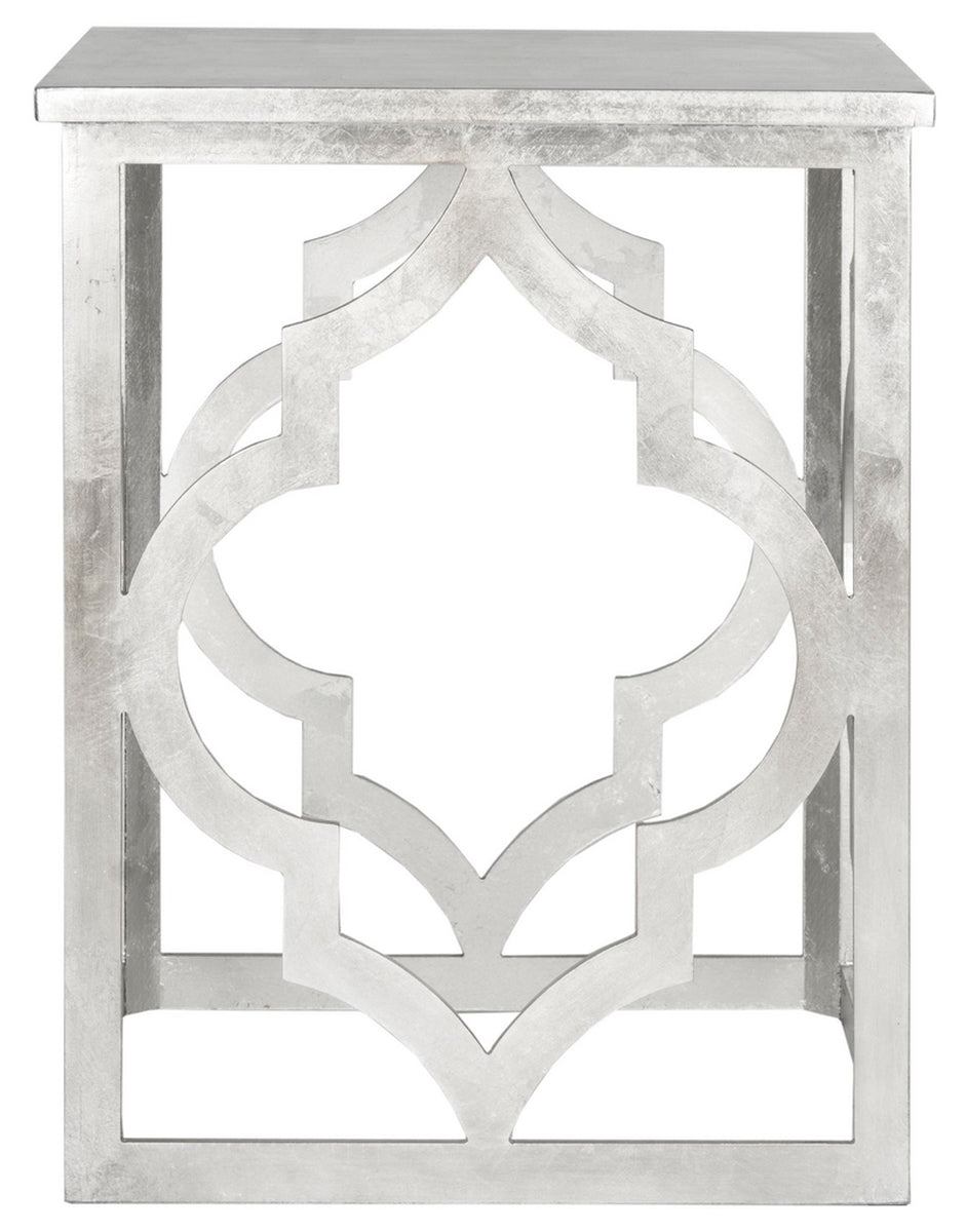 Milo Trellis Silver Leaf End Table - SAFAVIEH