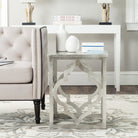 Milo Trellis Silver Leaf End Table - SAFAVIEH