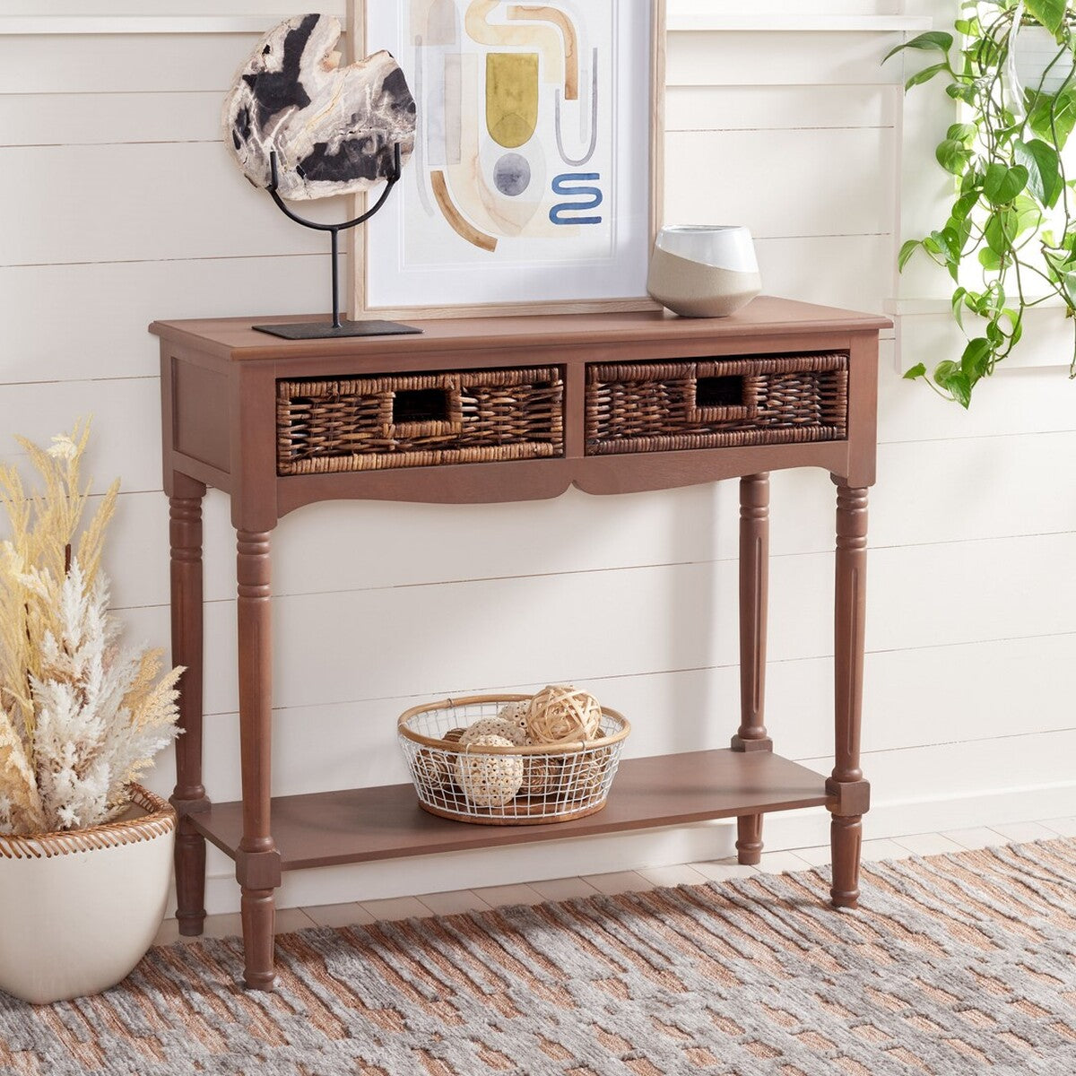 Corbin Greyin 2 Drawer Console - SAFAVIEH