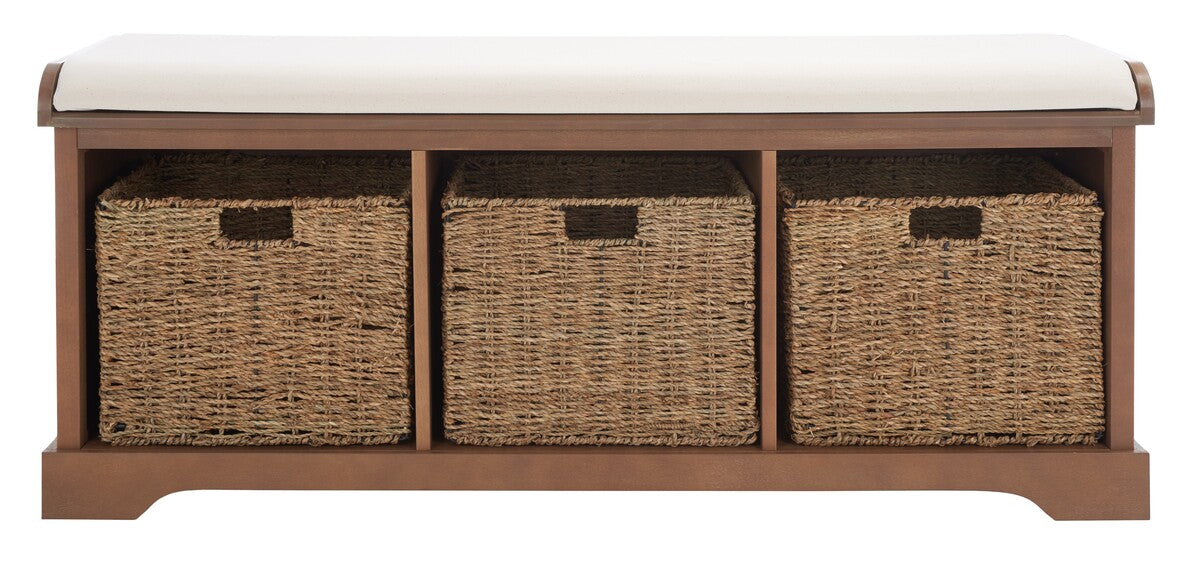 LONAN  WICKER STORAGE BENCH - SAFAVIEH