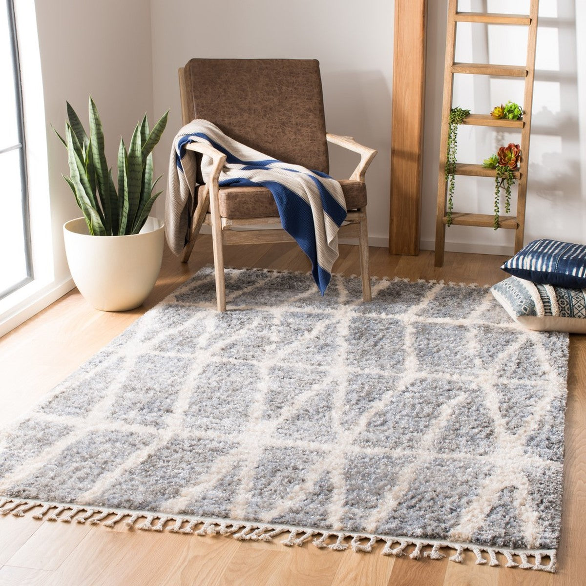 Berber Fringe Shag  Rug Collection - BFG605N - SAFAVIEH