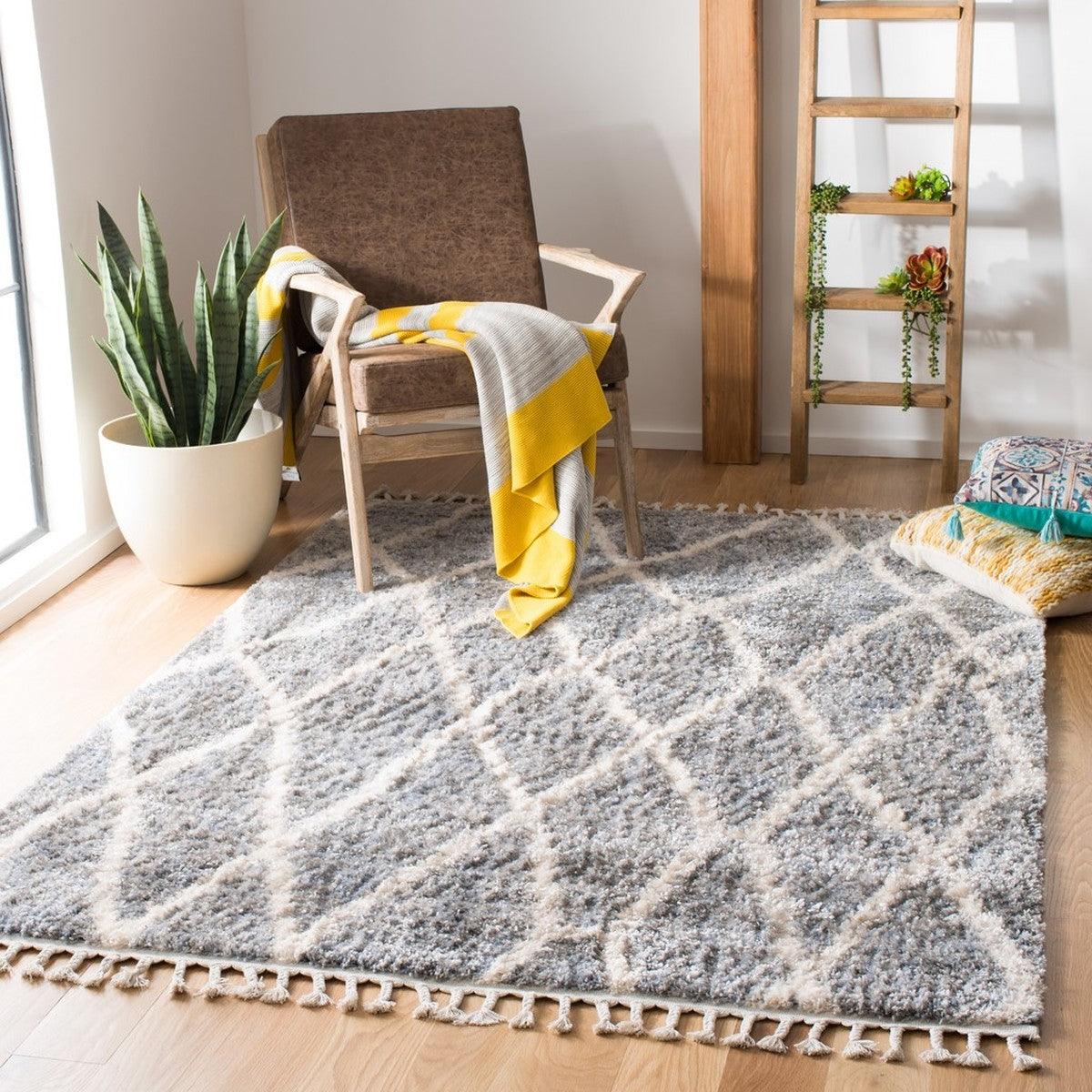 Berber Fringe Shag  Rug Collection - BFG628M - SAFAVIEH