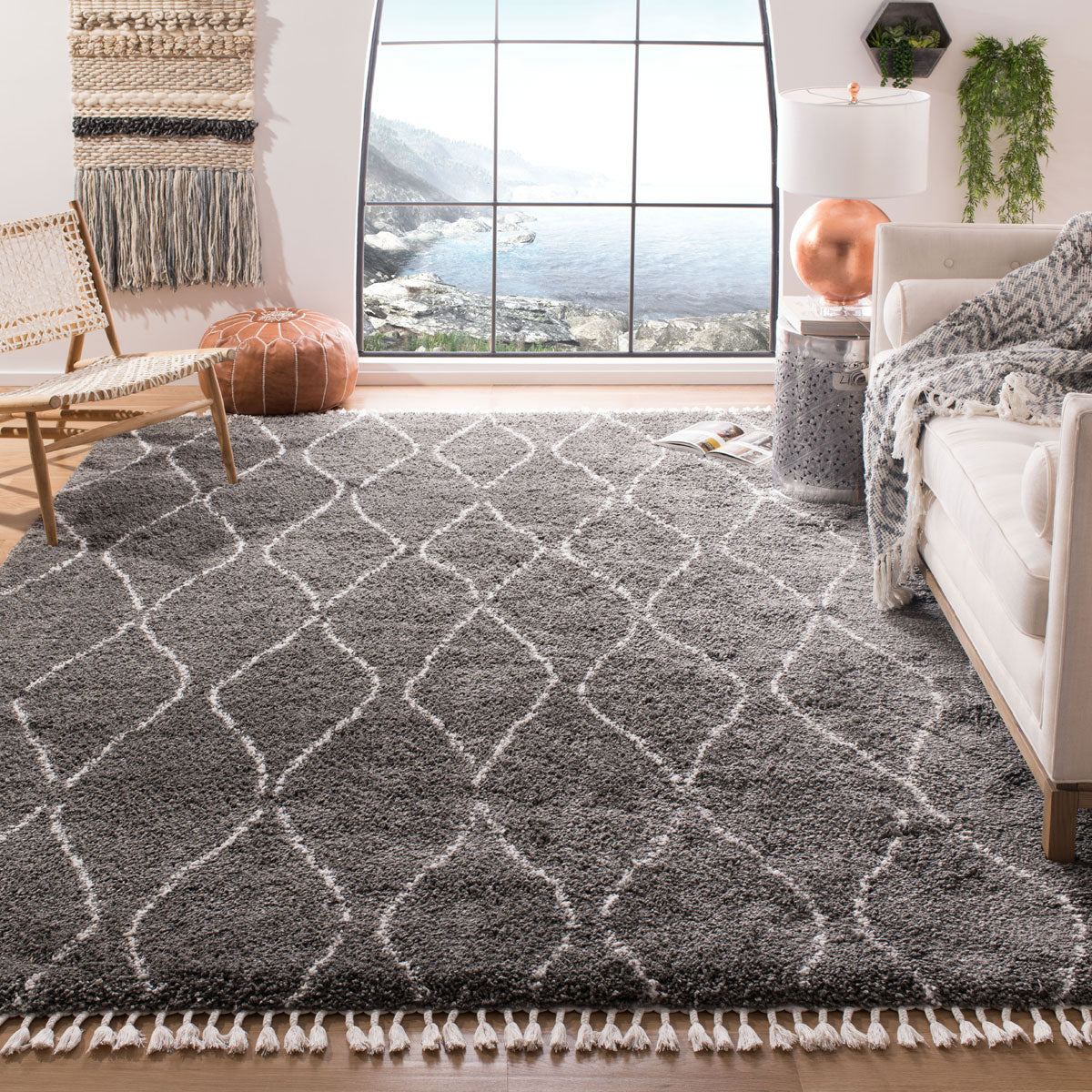 Moroccan Fringe Shag  Rug Collection - MFG328F - SAFAVIEH