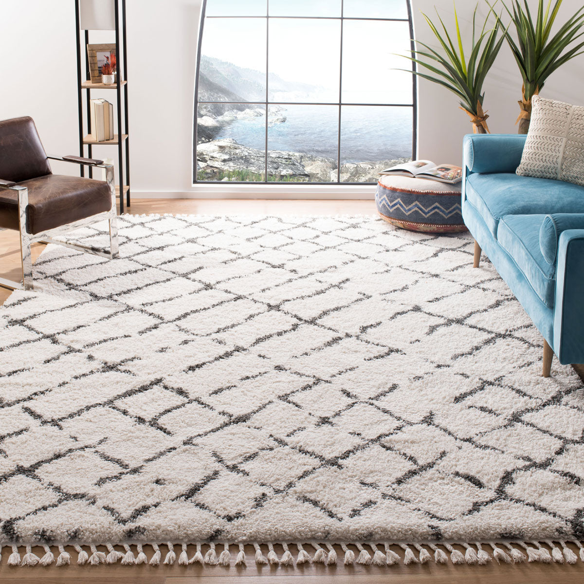 Moroccan Fringe Shag  Rug Collection - MFG329A - SAFAVIEH