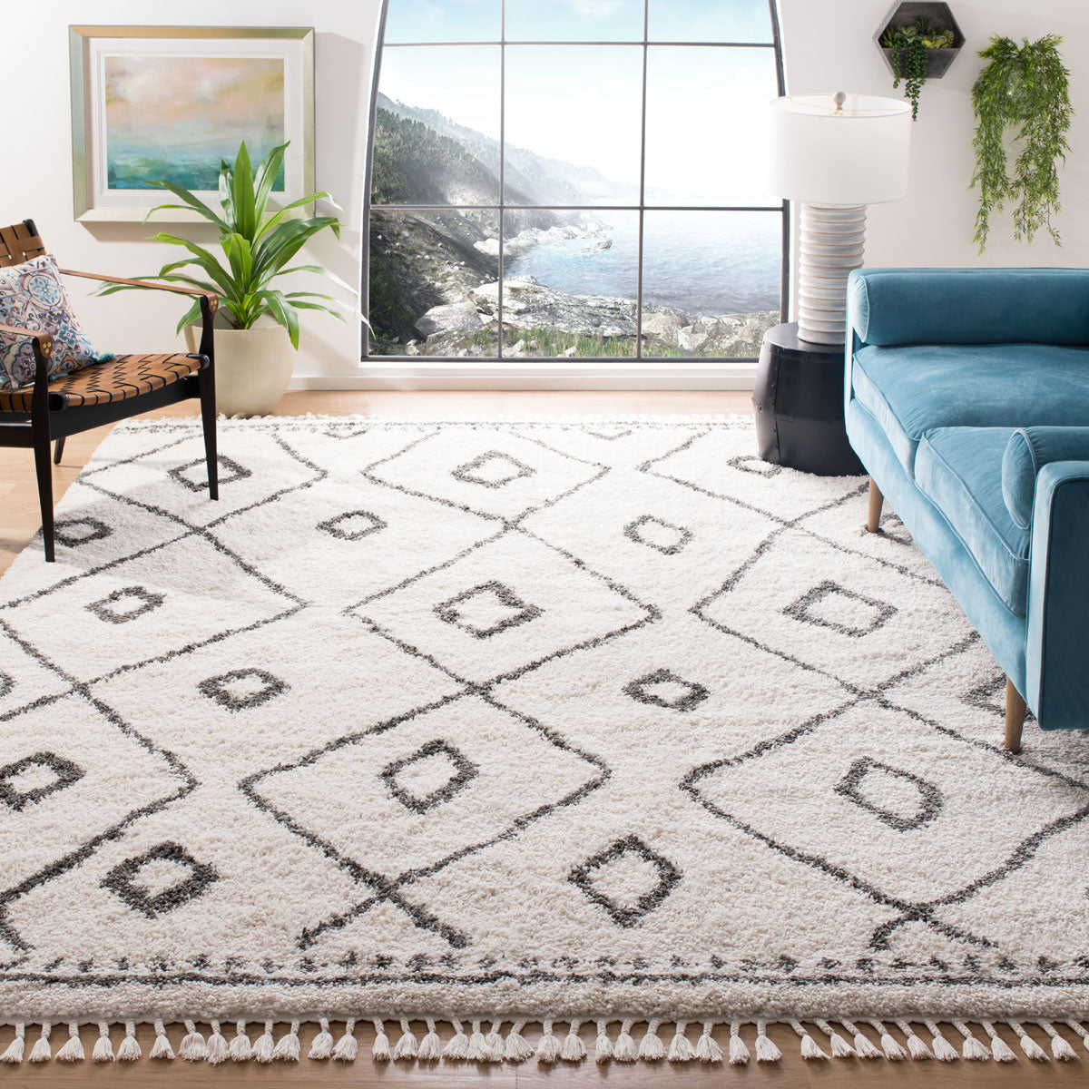 Moroccan Fringe Shag  Rug Collection - MFG333A - SAFAVIEH