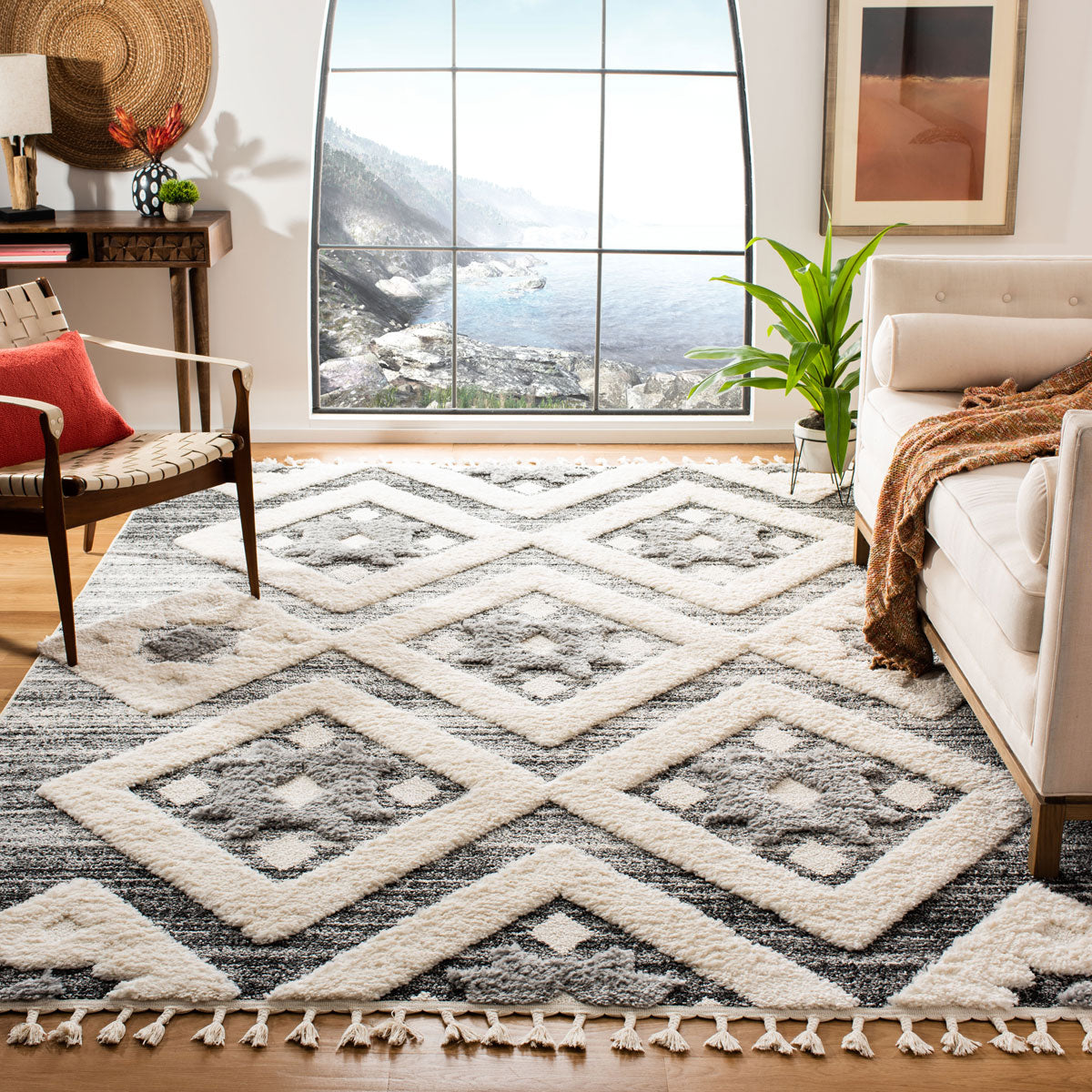 Moroccan Tassel Shag  Rug Collection - MTS664G - SAFAVIEH