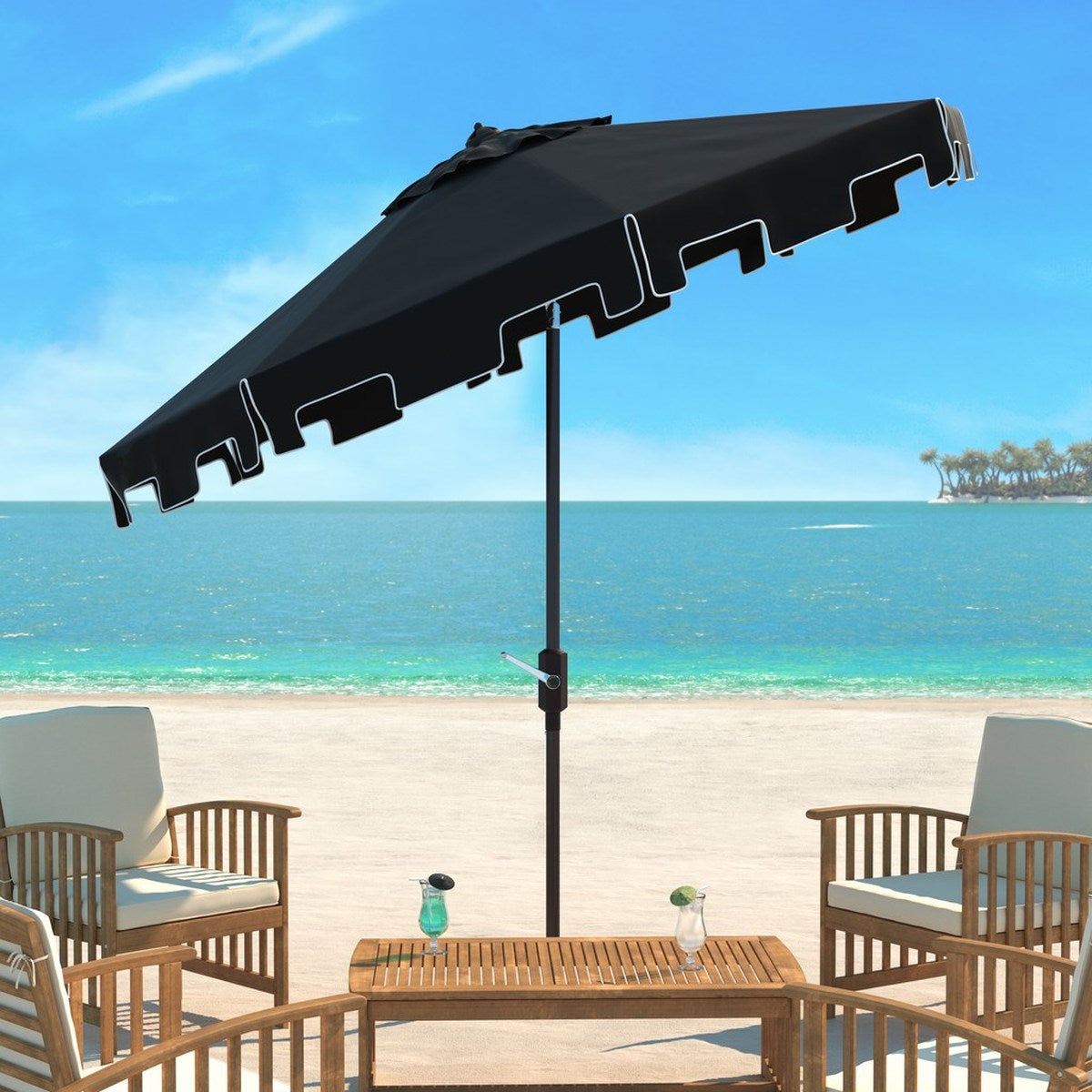 Zimmerman 9 Ft Market Umbrella - SAFAVIEH