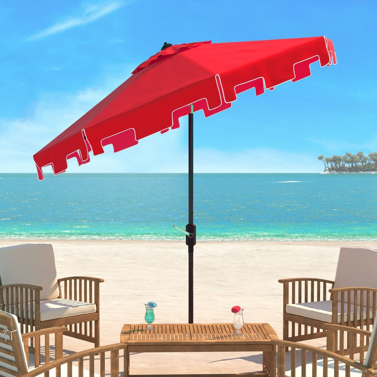 Zimmerman 9 Ft Market Umbrella - SAFAVIEH